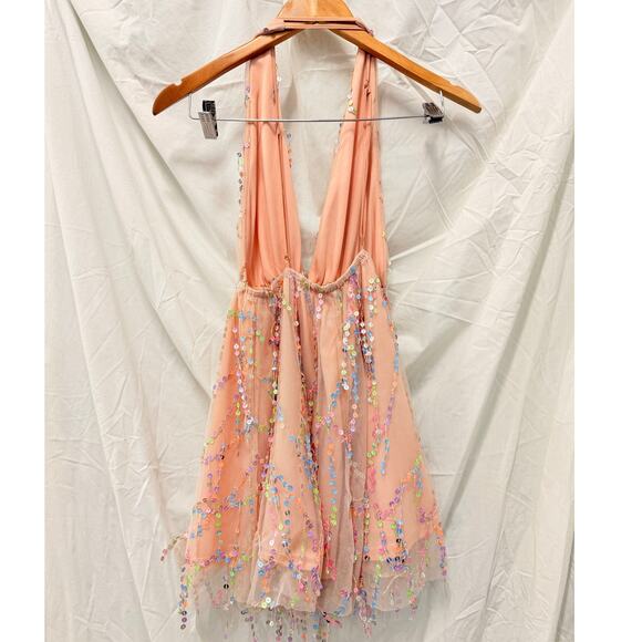 Hello Molly Try Your Luck Sequin Dress Small Homecoming Resort Vacation Glam - Picture 5 of 6